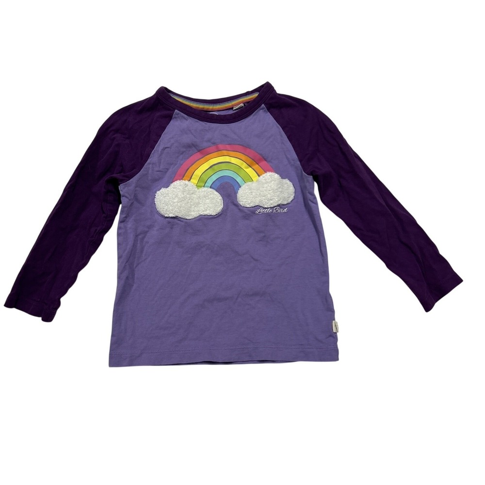 Little Bird by Jools Oliver Girls 3-4Y Rainbow Top Purple Rainbow Tee Shirt